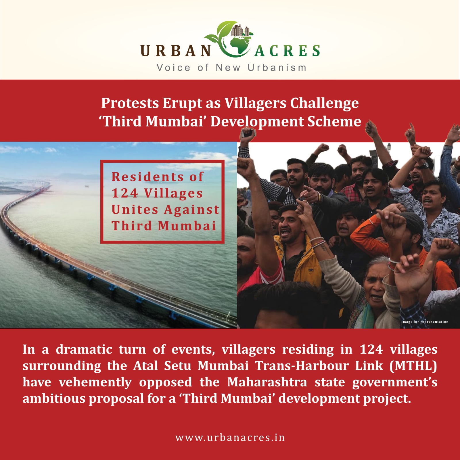 The proposed 'Third Mumbai' project surrounding the Atal Setu (Mumbai Trans Harbour Link) has encountered fierce opposition, with more than 5,000 objections filed against the state government's ambitious endeavor. Spanning across a vast expanse of 323 square kilometers and encompassing 124 villages within the Panvel, Uran, and Pen talukas, the project has sparked a contentious debate over its potential ramifications and perceived lack of local benefits. The objections, predominantly emanating from Uran and Panvel talukas, represent a unified stance against the proposed development, with further dissent expected from Pen taluka in the near future. This surge of opposition marks the fifth instance since 2003 wherein locals have vehemently contested government plans, citing persistent alterations in planning frameworks and administrative oversight. Central to the villagers' discontent is the perceived absence of adequate compensation mechanisms under the Land Acquisition Act of 2014, raising concerns regarding the equitable distribution of benefits and burdens associated with the project. The notification issued on March 4 this year, delineating the project's scope, encompasses 29 villages under Uran tehsil, seven villages under Panvel, and 88 villages under Pen tehsil, underscoring the far-reaching implications of the proposed development. Further scrutiny of the notification reveals the inclusion of 80 villages falling within the Navi Mumbai Airport Influence Notified Area (NAINA), 33 villages within the Khopta New Town Notified Area, two villages governed by the Mumbai Metropolitan Regional Plan, and nine villages under the Raigad Regional Plan. This expansive coverage underscores the comprehensive nature of the project's ambit, raising pertinent questions regarding its socio-economic and environmental impact. In response to the government's proposals, villagers have coalesced under the banner of the 'MMRDA Virodhi Shetkari Sangharsh Samiti' to mount a concerted opposition campaign. Intensified advocacy efforts have been launched across the affected talukas, symbolizing a grassroots mobilization against perceived encroachments on local autonomy and livelihoods. As deliberations continue, the burgeoning resistance against the 'Third Mumbai' project underscores the complexities inherent in balancing developmental imperatives with community concerns. The outcome of this protracted dispute will inevitably shape the trajectory of urban planning initiatives in the region, emphasizing the critical importance of stakeholder engagement and participatory decision-making processes in fostering sustainable development.