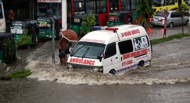 Emergency Response Impacted: Ambulance Stuck in Pune Downpour