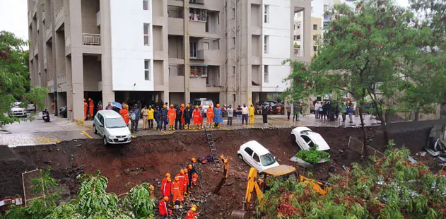 Pune Rain Chaos Ambegaon Budruk Residents Evacuated Amid Building Collapse