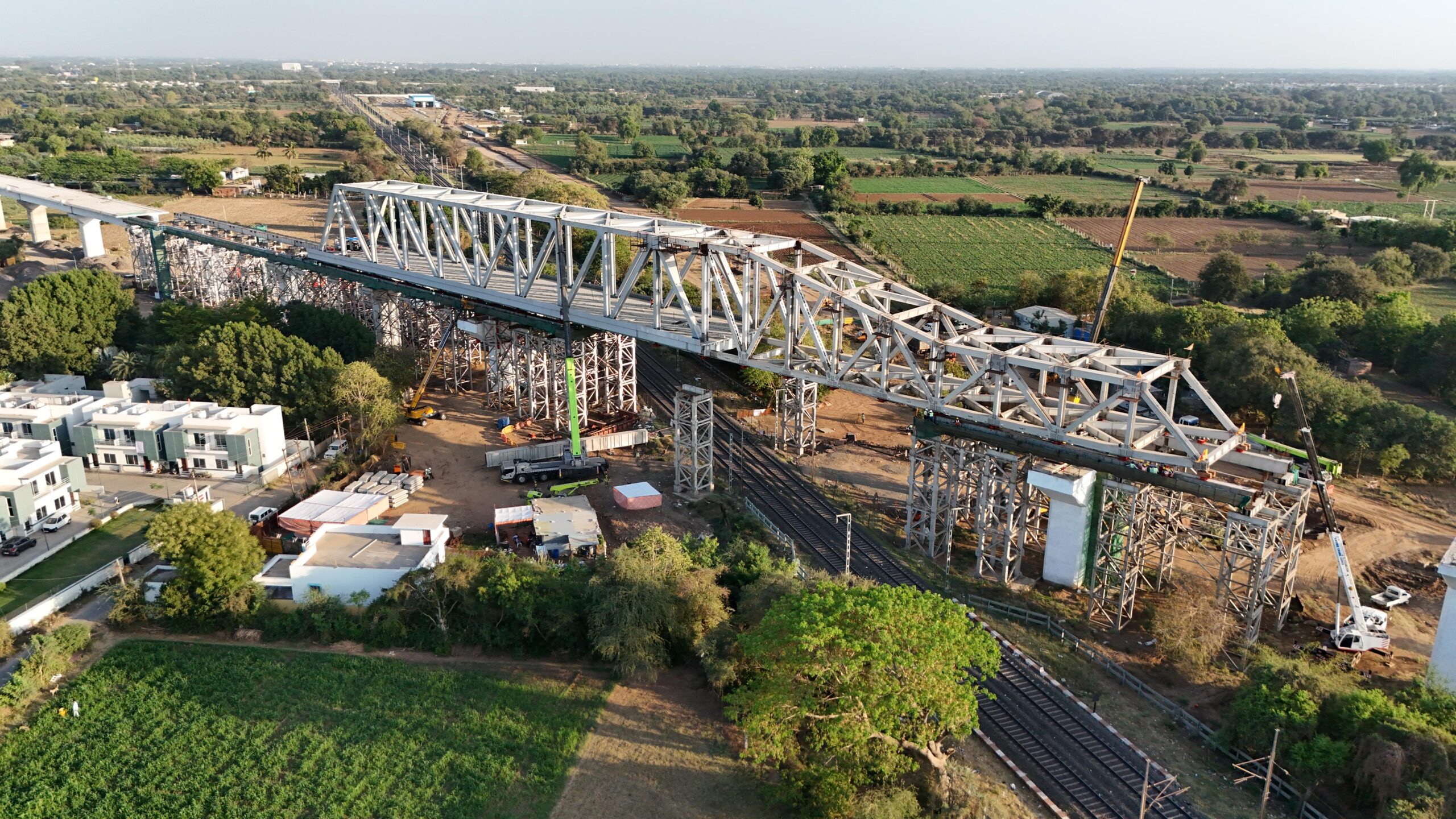 Massive 100-metre steel span installed for bullet train