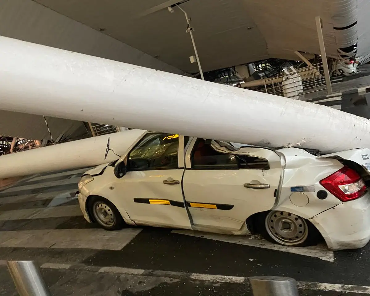 Delhi Airport Terminal 1 Canopy Collapses Amid Heavy Rain