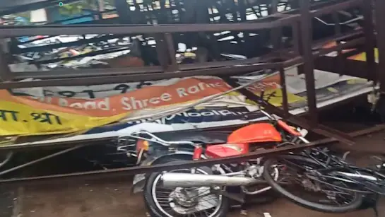 Heavy Rain Brings Down Hoarding in Pune Traps Vehicles
