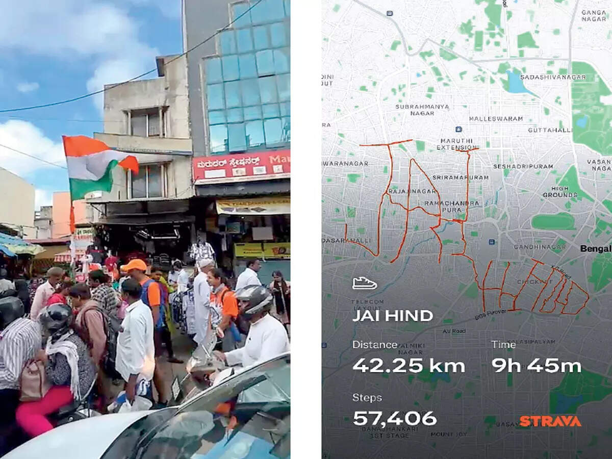 Bengaluru walkers map Jai Hind tribute with GPS precision