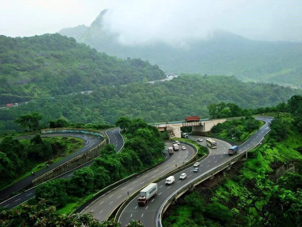 Mumbai - Pune Expressway Aerial View Showcases Stunning Western Ghats Scenery Online Today