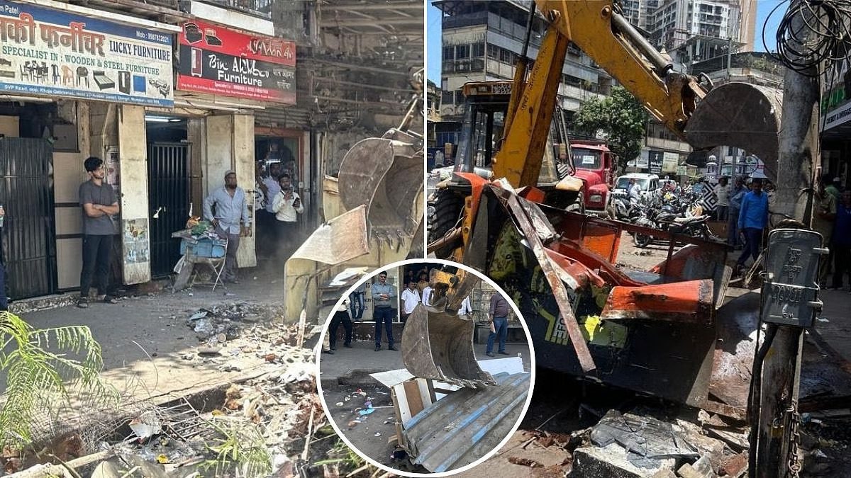 Mumbai Clears Illegal Shops In Dongri Drive