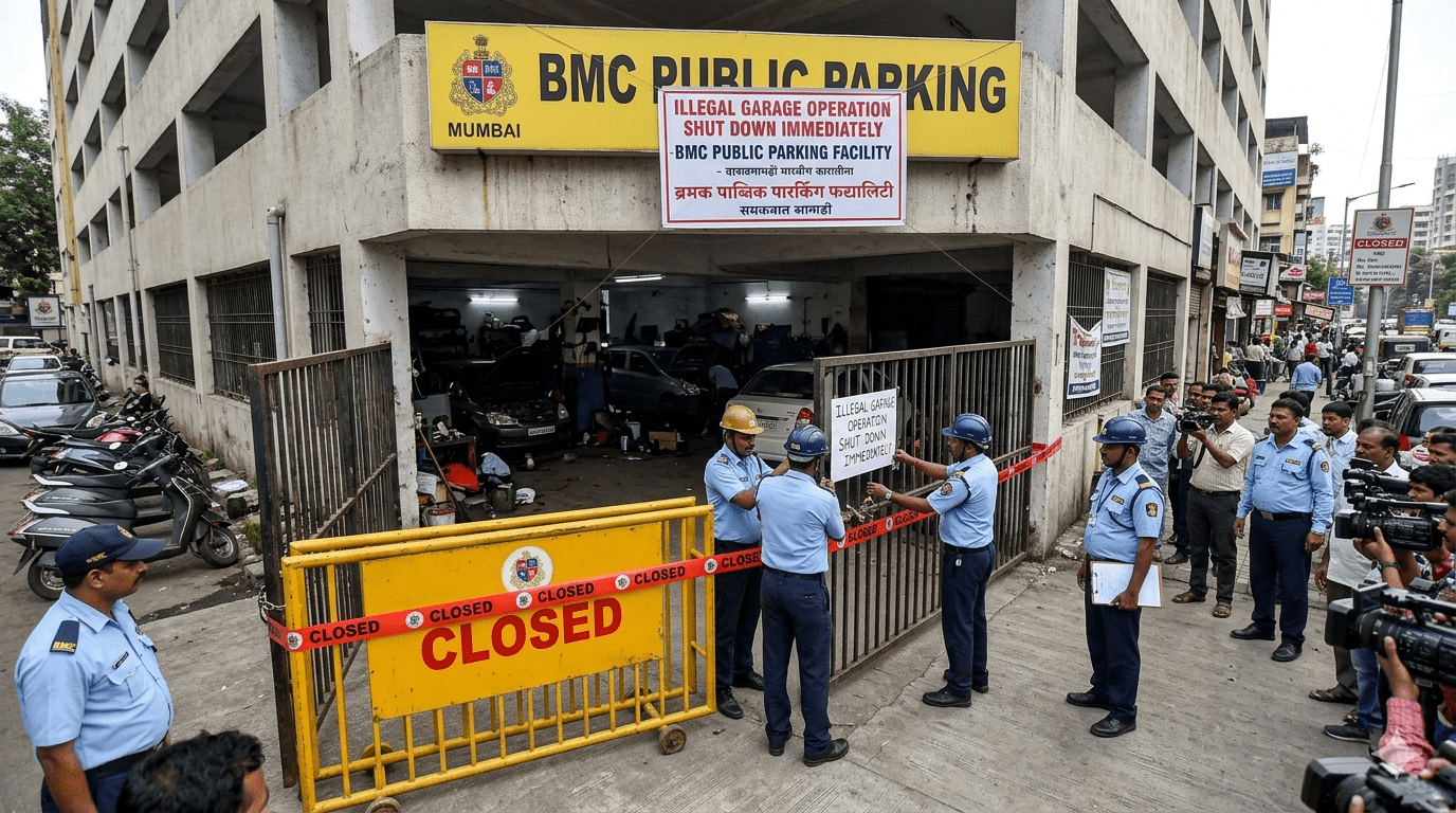 BMC Parking Facility Illegal Garage Operation Shut Down Immediately