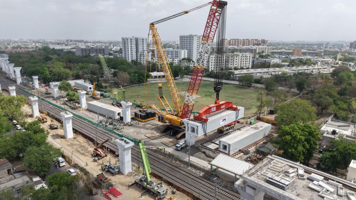 Mumbai Ahmedabad Bullet Train Records Fastest Girder Installation