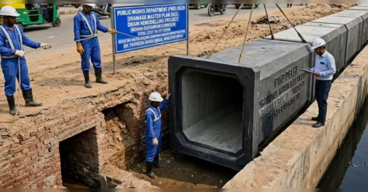 Delhi Precast Drain Technology Targets Urban Flooding